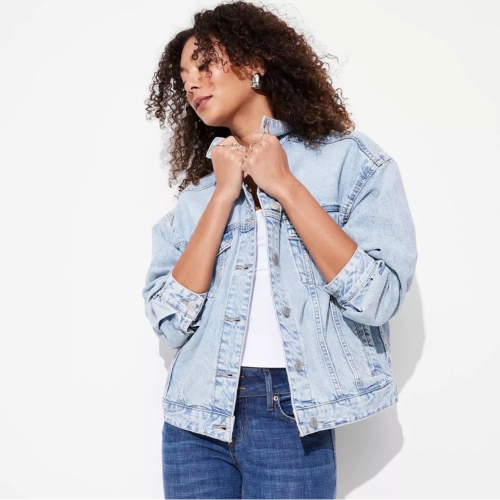 Wild Fable Light Wash Denim Jacket - Casual Oversized Jean Jacket